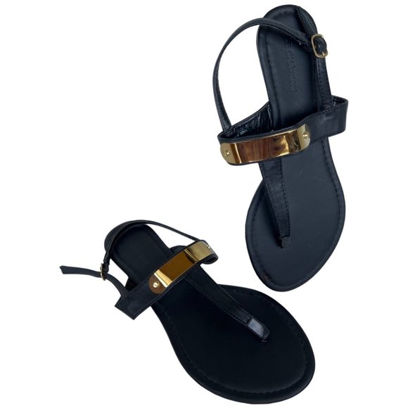 🌸4/$30🌸NWOB Le Chateau Sandals with Gold Embellishment - Picture 4 of 12